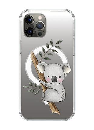 Магнитный чехол на iphone 12 pro max с поддержкой magsafe :: коала (принт 132)