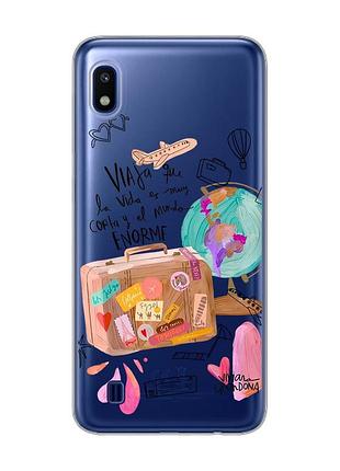 Прозрачный чехол на samsung galaxy a10 (2019) a105 :: настроение путешествовать (принт 329)