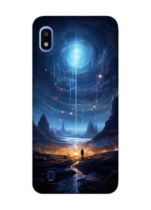 Чехол с розовыми боками на samsung galaxy a10 (2019) a105 :: космос (принт 244)