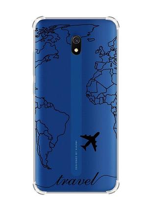 Чехол с утолщенными углами на xiaomi redmi 8a :: карта. контур (принт 330)