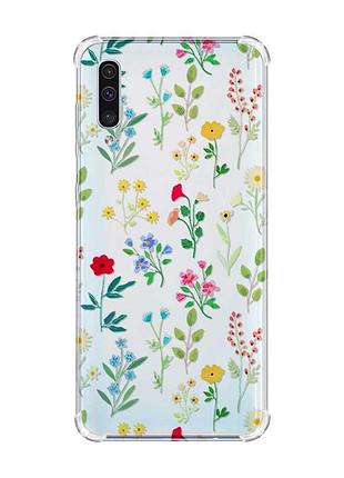 Чохол з потовщеними кутами на samsung galaxy а50 (2019) а505 :: квітковий фон (принт 269)