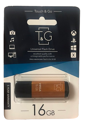 Флеш-накопичувач usb flash 16gb t&g vega gold
