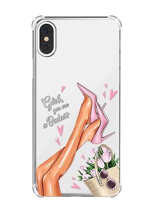 Чохол з потовщеними кутами на iphone x/xs :: ніжки (принт 62)