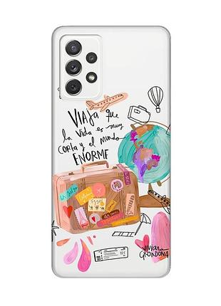 Прозрачный чехол на samsung galaxy a72/a725 :: настроение путешествовать (принт 329)