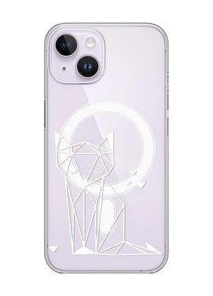 Магнитный чехол на iphone 14 с поддержкой magsafe :: лиса (принт 127)