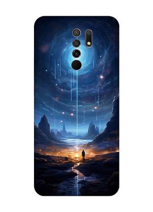 Чохол з червоними боками на xiaomi redmi 9 :: космос (принт 244)