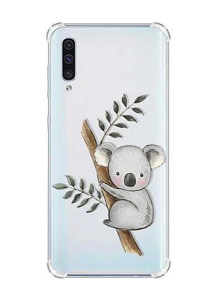 Чехол с утолщёнными углами на samsung galaxy а50 (2019) а505 :: коала (принт 132)