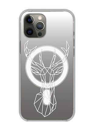 Магнітний чохол на iphone 12 pro max із підтримкою magsafe :: олень (принт 129)