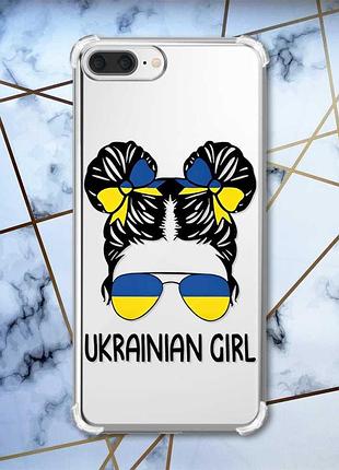 Чохол з потовщеними кутами на iphone 7 plus/8 plus :: українська дівчина (принт 113)