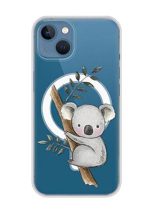 Магнітний чохол на iphone 13 (6.1) із підтримкою magsafe :: коала (принт 132)