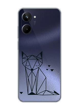 Прозрачный чехол на realme 10 4g :: лиса (принт 126)