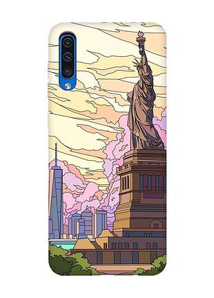 Чохол з рожевими боками на samsung galaxy a50 (2019) a505/a30s :: статуя свободи (принт 331)