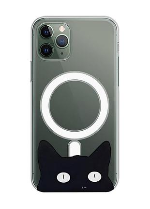 Магнитный чехол на iphone 12/12 pro с поддержкой magsafe :: кошечка (принт 119)