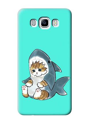 Матовый бирюзовый чехол на samsung galaxy j7(2016) j710 :: котёнок (принт 120)