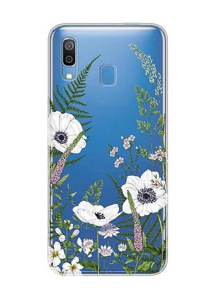Прозрачный чехол на samsung galaxy a30 (2019)/a20 (2019) цветы полевые (принт 363)