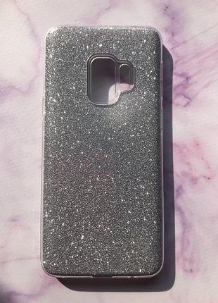 Силиконовый чехол на samsung galaxy s9 серебро