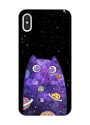 Чохол на iphone xs max :: фіолетова кішка (принт 361)