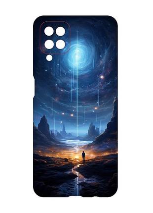 Чехол с красными боками на samsung galaxy a12 :: космос (принт 244)