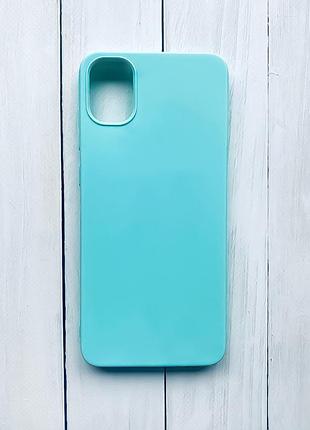 Силиконовый матовый чехол на samsung galaxy a05 (a055) бирюзовый