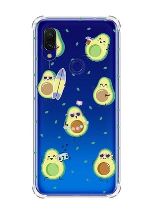 Чохол з потовщеними кутами на xiaomi redmi 7 :: авокадо на відпочинку /принт 302/