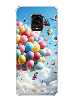 Чохол з потовщеними кутами на xiaomi redmi note 9 pro/ 9s/ 9 pro max :: повітряні кульки (принт 365)