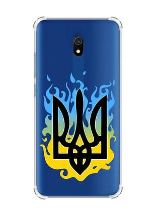 Чохол з потовщеними кутами на xiaomi redmi 8a :: тризуб полум'я (принт 257)