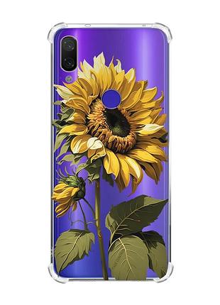 Чохол з потовщеними кутами на xiaomi redmi note 7/7 pro :: соняшник /принт 274/