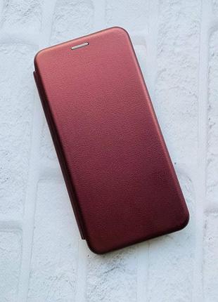 Чохол книжка для samsung galaxy a12 бордовий