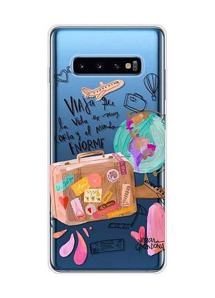 Прозорий чохол на samsung galaxy s10 plus :: настрій подорожувати (принт 329)
