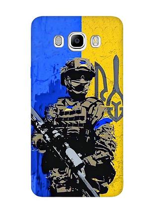 Матовий чохол з чорними боками на samsung galaxy j7(2016) j710 :: солдат (патріотичний принт 350)