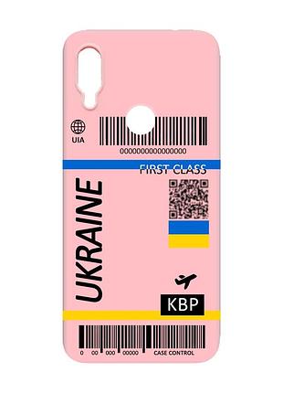 Матовый чехол с розовыми боками на xiaomi redmi note 7/7 pro :: авиабилет украина /принт 262/