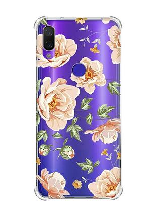 Чохол з потовщеними кутами на xiaomi redmi note 7/7 pro :: квіти пастельні /принт 277/