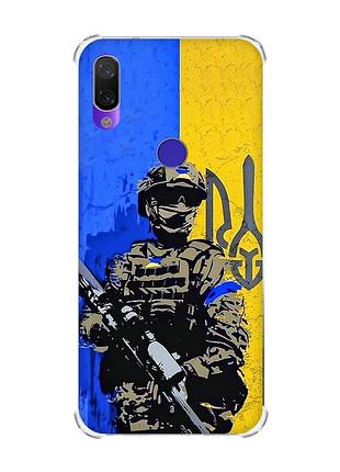 Чохол з потовщеними кутами на xiaomi redmi note 7/7 pro :: солдат /принт 350/
