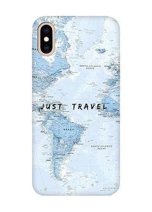 Матовый чехол с розовыми боками на iphone xs max :: путешествия. карта (принт 323)