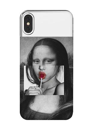 Прозорий чохол на iphone x / xs :: сучасна мона ліза (принт 351)