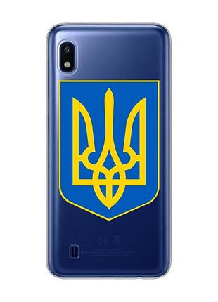 Прозрачный чехол на samsung galaxy a10 (2019) a105 :: тризуб украина (принт 256)