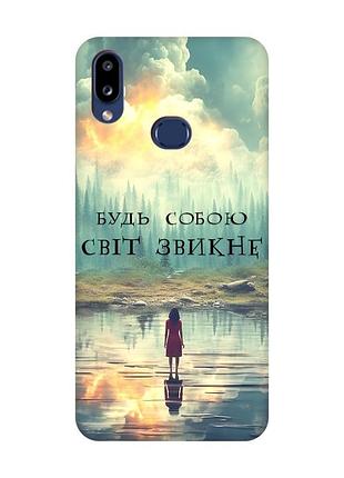 Матовый чехол с красными боками на samsung galaxy a10s (a107) :: будь собой (принт 356)