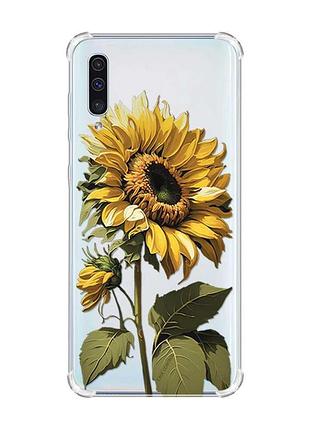 Чохол з потовщеними кутами на samsung galaxy а50 (2019) а505 :: соняшник (принт 274)