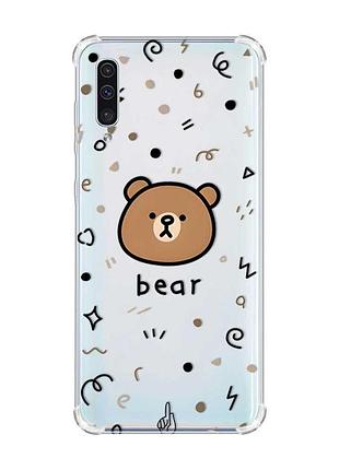 Чехол с утолщёнными углами на samsung galaxy а50 (2019) а505 :: мишка (принт 76)