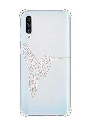 Чехол с утолщёнными углами на samsung galaxy а50 (2019) а505 :: колибри (принт 123)
