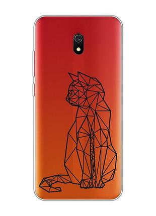 Прозрачный чехол на xiaomi redmi 8a кошечка (принт 124)