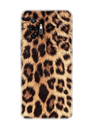 Матовый чехол для xiaomi redmi note 10 pro / 10 pro max :: леопардовый дизайн (принт 383)