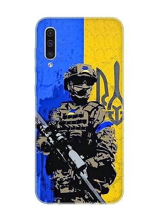 Чехол на samsung galaxy a50 (2019) a505/a30s :: солдат (патриотический принт 350)