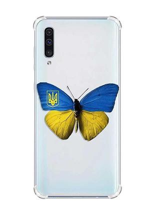 Чохол з потовщеними кутами на samsung galaxy а50 (2019) а505 :: метелик україна (принт 255)