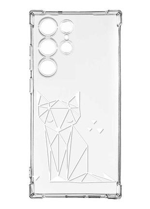 Чохол з потовщеними кутами на samsung galaxy s23 ultra :: лисиця (принт 127)