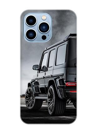 Магнітний чохол на iphone 13 pro max із підтримкою magsafe :: авто чорне (принт 235)