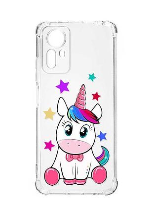 Чохол з потовщеними кутами на xiaomi redmi note 12s :: єдиноріг (принт 102)