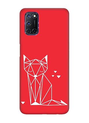 Матовий червоний чохол на oppo a52/ a72/ a92 :: лисиця (принт 127)