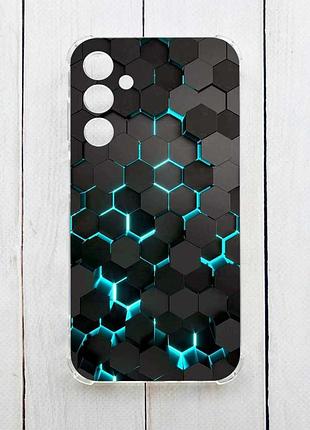 Чехол с утолщёнными углами на samsung galaxy a25 (a256) :: соты 3d (принт 357)