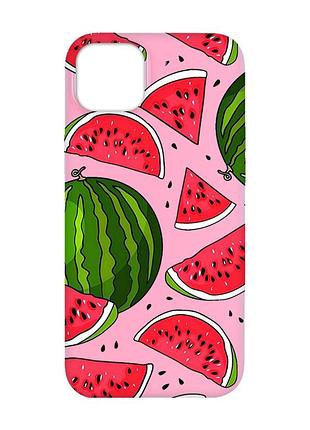 Матовий рожевий чохол на apple iphone 14 plus :: кавуни (принт 341)